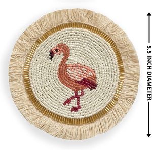 Best Theme Design Glass Beads <b>Table</b> <b>Coaster</b> Best for Parties and Other Functions Tableware Decorative Beast Design <b>Coaster</b> - Product Image 1