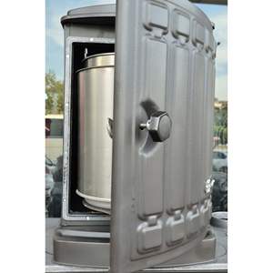 Calentador de Patio Rectangular de Hierro Fundido Negro Mate Moderno y Elegante de Alta Calidad con Tapa Frontal para Calefacción Exterior - Product Image 3