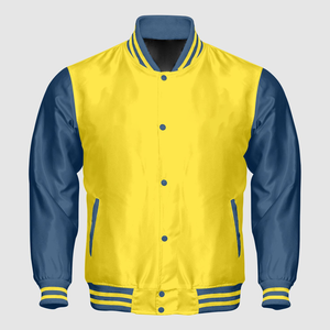 แจ็กเก็ตเบสบอลผ้าซาตินมีฮู้ดสำหรับผู้ชาย, เสื้อแจ็คเก็ตผ้าฟลีซถักทอระบายอากาศได้ดี - Product Image 1