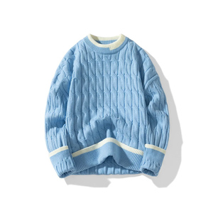 Mode doux épais hiver vêtements pull tricoté manteau respirant à manches longues Pull hommes pull tricoté - Product Image 4