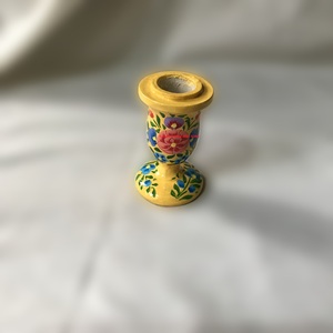 Elegante soporte de madera para velas pintado a mano Kashmiri Paper Mache para decoración navideña con farolillos de piedra y tarros de velas decorativas - Product Image 6