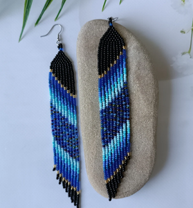 Fringe <b>Tassel</b> <b>Earrings</b> - Gold - Long - Product Image 2
