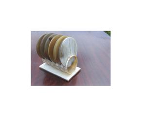 Posavasos de cuerno de búfalo uso seguro y hecho a mano para producto de Venta caliente con soporte de madera y accesorios esteras y almohadillas - Product Image 4