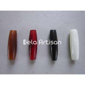 Cuentas de cuerno recicladas al por mayor, formas ovaladas para proyectos de joyería y artesanía - Product Image 1