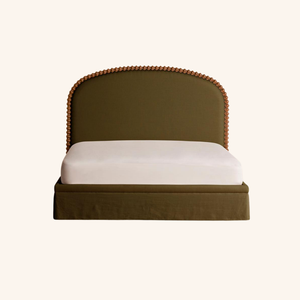 Cama de Almacenamiento Lujosa Tamaño Queen y King con Acabado Suave Color Oliva y Adornos de Cuentas para Dormitorio o Apartamento, Muebles para el Hogar - Product Image 2