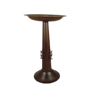 Bain d'oiseau en cuivre fini antique avec piédestal fabriqué à la main aspect moderne pour balcon de jardin utilisation extérieure décorative - Product Image 3