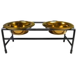 Durable Stainless Steel Metal <b>Dog</b> <b>Bowl</b> With Non Slip Raised <b>Stand</b> For Energetic Puppies And Large Adult <b>Dogs</b> At Home - Product Image 1