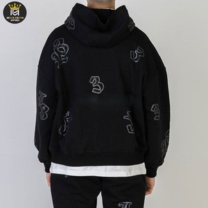 Strass hommes survêtement lavage sweats à capuche évasé pantalons de survêtement ensemble 100% coton hiver saison à capuche - Product Image 5