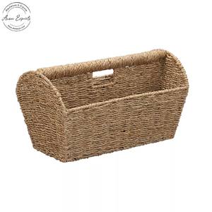Cesta de revista de yute tejida a mano con asa Organizador de almacenamiento ecológico para decoración de sala de estar, oficina o dormitorio - Product Image 1
