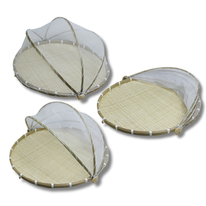 BANDEJA DE BAMBÚ DE BÚSQUEDA CALIENTE para almacenamiento de alimentos y organización de cocina Cesta hecha a mano asequible para artículos para el hogar a prueba de pan - Product Image 1