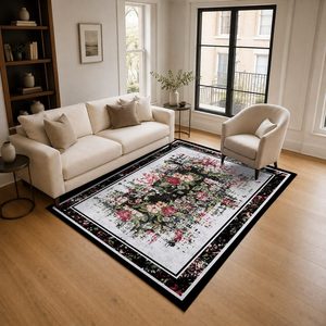 Tapis RUGS DEPOT LXDP-0765, vente en gros, gris anthracite, tapis traditionnel oriental imprimé numériquement, lavable en machine, chenille, antidérapant - Product Image 2