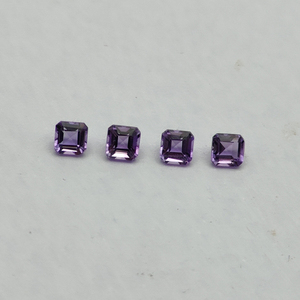 Amatista Natural de Brasil 3x3mm Asscher Facet 0,14 Cts Piedra preciosa suelta de corte elegante cuadrado de amatista de alta calidad para la fabricación de joyas - Product Image 5