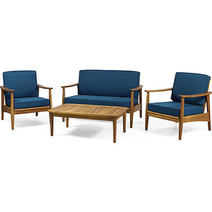 ชุดโซฟาสวนกลางแจ้ง Athura Mid-century ทำจากโครงไม้สักแท้และเบาะกันน้ำพร้อมการตกแต่งแบบธรรมชาติสำหรับใช้งานกลางแจ้ง - Product Image 1