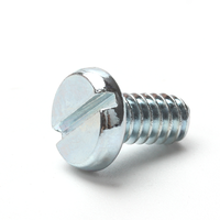 Vis à tête cylindrique fendue en acier au carbone de qualité 2, zinguées, filetage en pouces, norme ASME B18.6.3