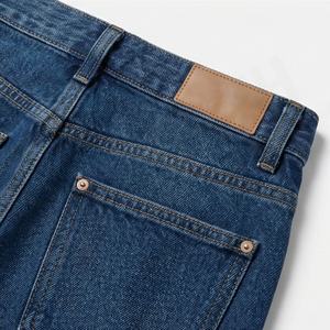 Jean cargo unisexe en denim couleur personnalisée, coupe droite, taille mi-haute, décontracté, respirant, séchage rapide, en coton, style streetwear pour femme - Product Image 5