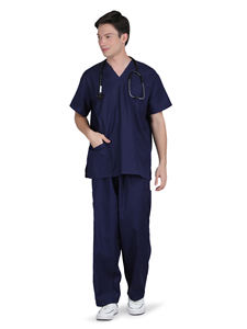 Conjunto Médico Unisex Cómodo de Manga Corta con Estampado de Poly/Algodón en Relieve, Pantalones para Médicos, Enfermeras, Uso en Hospital - Product Image 4