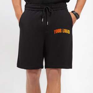 Brand Quality Men's Terry Cotton Fleece <b>Shorts</b> Breathable Gym <b>Shorts</b> with <b>Zipper</b> Decoration Drawstring Closure Casual Wear - Product Image 5