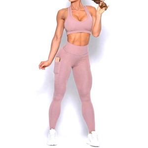 Custom Logo Sexy <b>Women</b> Gym Active Wear Custom Fitness Yoga Pants Sports Bra Set Workout <b>Leggings</b> and Crop Tops Suits Wholesale - Product Image 2