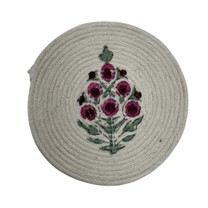 2024 tendance indien main bloc imprimé coton sous-verres 4*5 pouces tapis tampons pour tasse à café Table basse bureau Table accessoire - Product Image 1