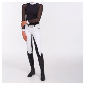 Camisas de equitación de alta calidad para mujer, camisa de espectáculo superior, Mangas de malla, ropa ecuestre personalizada, camisa de equitación al por mayor - Product Image 2