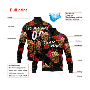 Custom Urban Streetwear Style Varsity Jacket Trendy 2017 con cuello levantado y logotipo bordado en la parte delantera - Product Image 2