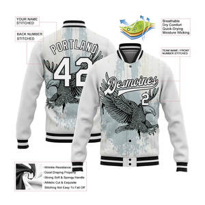 Veste de baseball universitaire pour homme avec logo personnalisé, manches brodées, veste décontractée de style varsity, veste de sport noire, personnalisable pour couple - Product Image 5