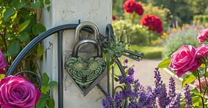 Haute qualité magnifiquement fleur gravé en laiton porte en forme de coeur cadenas serrures de sécurité avec 2 clés serrures de porte entièrement fonctionnelles - Product Image 5