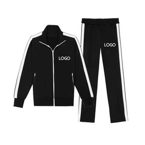 Muestra gratis de moda Casual logotipo personalizado cremallera chaqueta chándal hombres mujeres dos piezas ropa deportiva conjunto chándal - Product Image 2