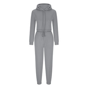 Ensemble sweat à capuche zippé en polaire antibactérienne pour femme et joggeurs 100% tenue d'entraînement deux pièces en polyester - Product Image 3