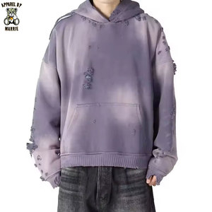 Sweat-shirts personnalisés pour hommes, effet usé, mélange de coton, pour un style streetwear moderne, tenues décontractées, mode urbaine et usage quotidien - Product Image 1