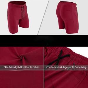 Pantalones cortos bordados de algodón y poliéster 100% para hombre, ropa con cordón de patrón sólido transpirable de secado rápido a la venta - Product Image 5
