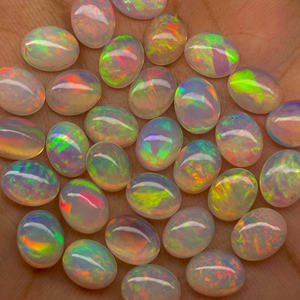 Cabochon d'opale éthiopienne 8-10 MM bonne qualité Multi Flashy Opal Cabochon Lot forme ovale Welo opale pour la fabrication de bijoux - Product Image 1