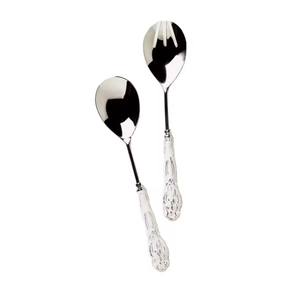 ชุดจานชามสลัดสแตนเลสมีด้ามจับหยาบทำด้วยมือเสิร์ฟอาหารบนโต๊ะ - Product Image 5