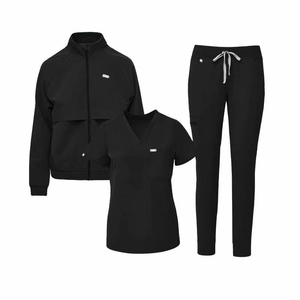 Venta al por mayor nueva enfermería médico Scrubs odontología Pet Hospital 3 piezas <span class=keywords><strong>Jogger</strong></span> Spandex enfermera médico personalizado Scrubs uniformes conjuntos - Product Image 5