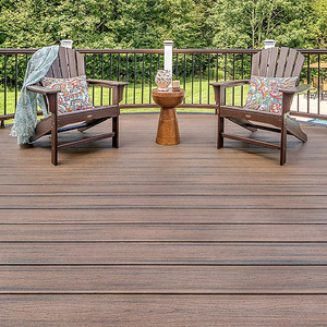 Planche en bois-plastique co-extrudé WPC au design moderne, couleur marbrée, sept trous, pour sol extérieur, jardin, cuisine, pose facile - Product Image 5