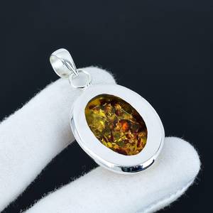 Colgante de Ámbar Báltico Simple, Colgante de Plata de Ley 925, Colgante Hecho a Mano para Mujer, Joyería, Regalo de Aniversario para Ella - Product Image 3