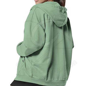 Sudadera con capucha de invierno de color personalizado para mujer Estilo de calle con bolsillo con cremallera 100% Fibra de Bambú - Product Image 3