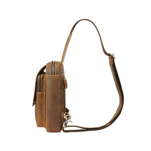 Black Men's Fashion Chest Sling Bag Custom Logo Crossbody Sport pouch Waist Vertical Hiking Fanny Bag Men Travel - Product Image 5