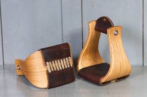 Estribos de Carreras de Caballos ecuestres personalizados de alta calidad, metal occidental y cuero de madera, seguridad, primer equipo de equitación - Product Image 5