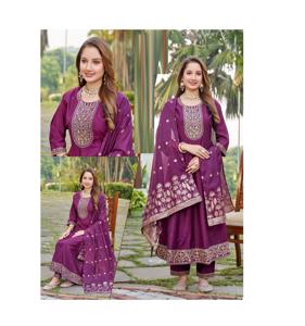 El Mejor Kurti Vetican Ghera con Dupatta Banarasi para Mujer, Atuendo Étnico para Bodas, Fiestas y Ropa Étnica de Boutique - Product Image 1