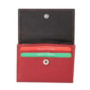 Nueva llegada monedero de cuero de vaca de lujo tarjetero para mujer monedero corto con cierre de botón de cuero real - Product Image 1