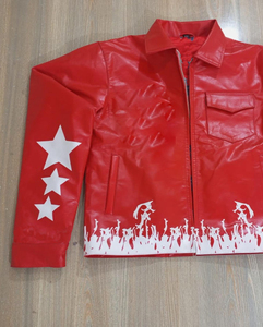 Chaqueta de cuero auténtico 2025, piel de oveja, anilina, cremallera, Color rojo, chaqueta de motorista para hombre con forro acolchado y bolsillos interiores y exteriores - Product Image 2