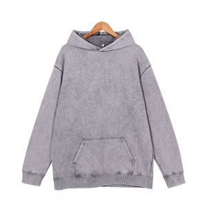 Usine de haute qualité en gros Logo personnalisé 400gsm mélange de coton unisexe surdimensionné goutte épaule lavé à l'acide sweats à capuche pour hommes - Product Image 6