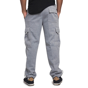Pantalons pour hommes Streetwear décontracté couleur unie Joggers pantalons de survêtement personnalisés jambe droite large coupe ample pantalon à rayures incurvées pour hommes - Product Image 6