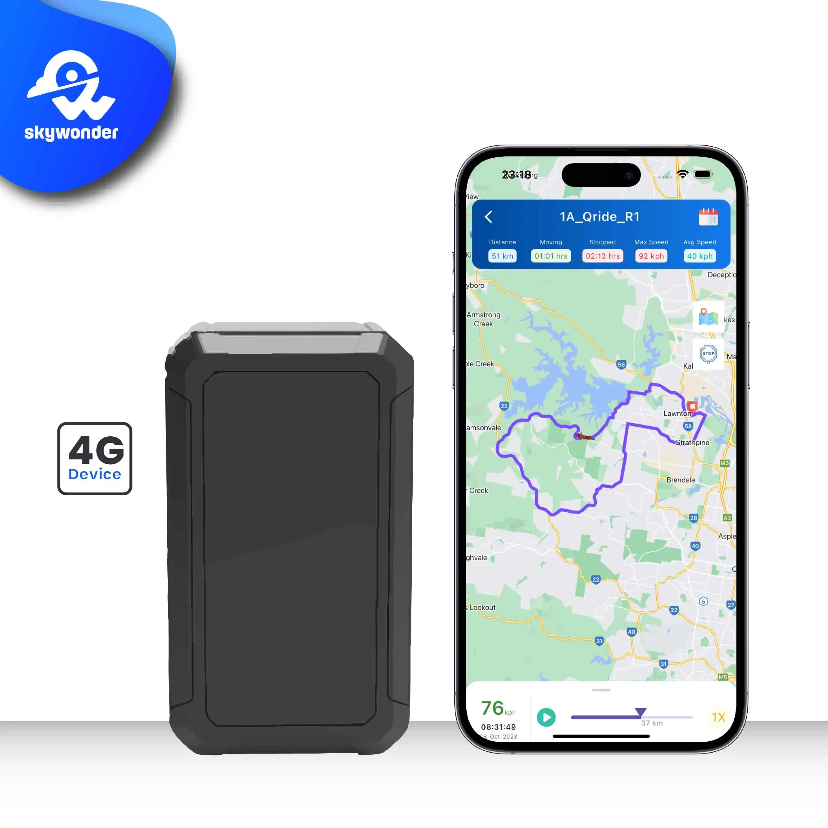 Pelacak GPS mobil tanpa kabel, baterai tahan lama, pelacak waktu sebenarnya magnetik dengan aplikasi Gps pelacak untuk Trailer