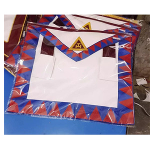 Masonic Royal Arch Principals Delantal con bordado PAST MASTER DELANTAL AZUL Borde de seda Bordado dorado Delantales Conjuntos de 2 piezas - Product Image 1