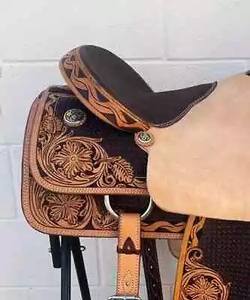 Sillín clásico Western Ranch Premium de cuero y cuerda listo - Product Image 4