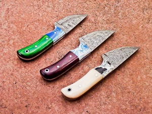 มีดล่าสัตว์ดามัสกัสสกินเนอร์ปลอมด้วยมือจำนวน3ชิ้นพร้อมปลอกของขวัญสำหรับเพื่อน - Product Image 6