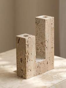 Porte-bougie en marbre blanc, artisanal, minimaliste, bol décoratif, centre de table moderne, élégant, accent sculptural - Product Image 3