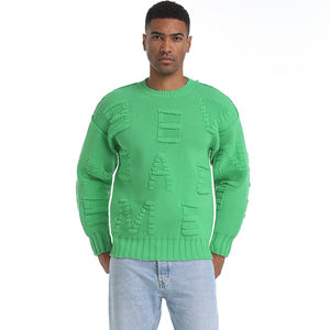 Suéter Personalizado con Logotipo OEM y ODM para Hombre, Suéter de Punto Jacquard con Relieve, Jersey de Punto de Manga Larga para Invierno, Suéter Personalizado para Hombre - Product Image 6